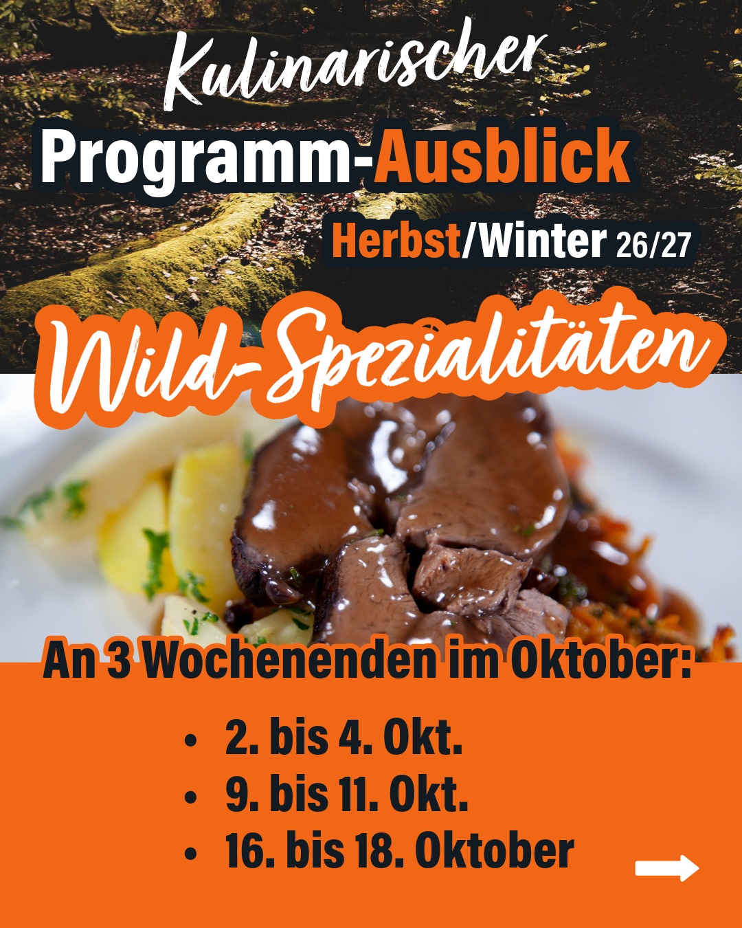 Landgasthaus Textor Programm Herbst / Winter